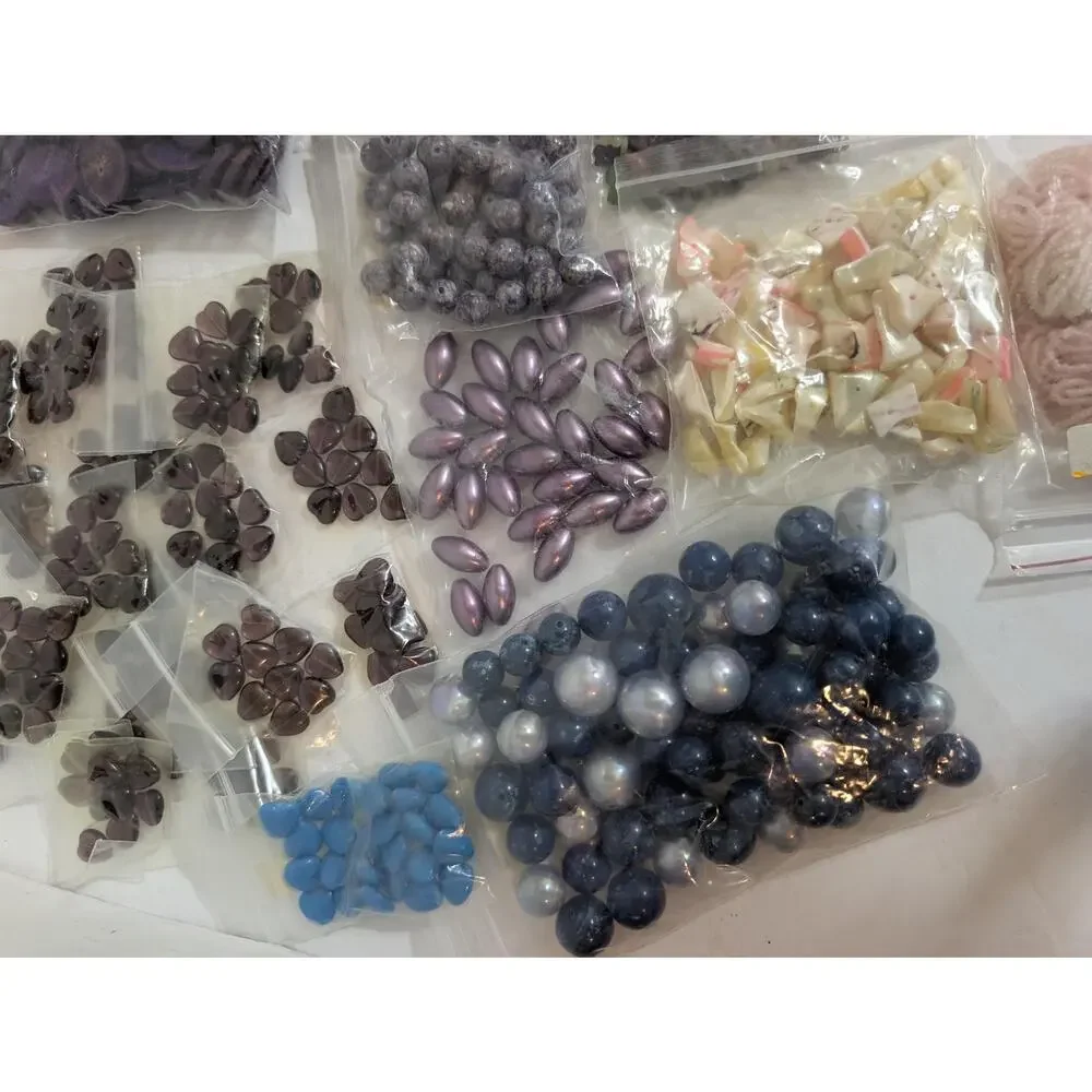 Large Mixed Crafting Bead Lot Glass Shell Stone Pearl Beads Destash Supply